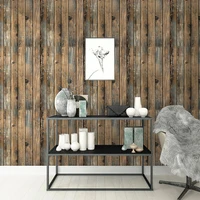 pvc retro wood grain wallpapers for living room 3d vinyl self adhesive peel and stick wood plank wallpaper sticker home decor
