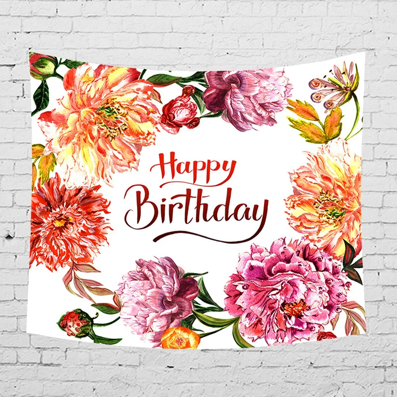 Настенный гобелен с цветами Большие буквы спальный коврик настенный принт