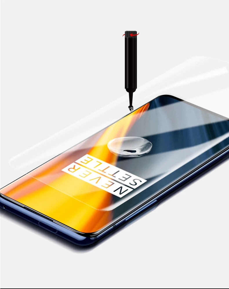 Lamorniea УФ закаленное стекло для Oneplus 7T Pro 100D УФ полный жидкий клей протектор экрана для Oneplus 7 Pro UV Полный Клей Стекло