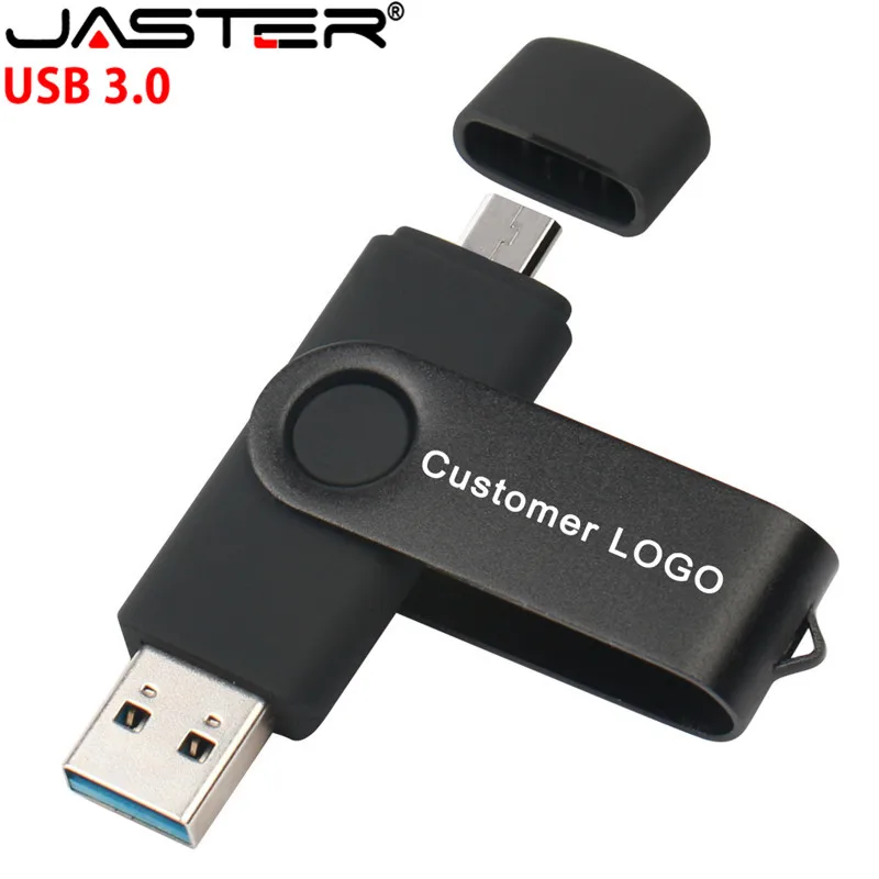 Горячая Распродажа OTG usb 3 0 изготовленным на заказ логосом Флеш накопитель 64G