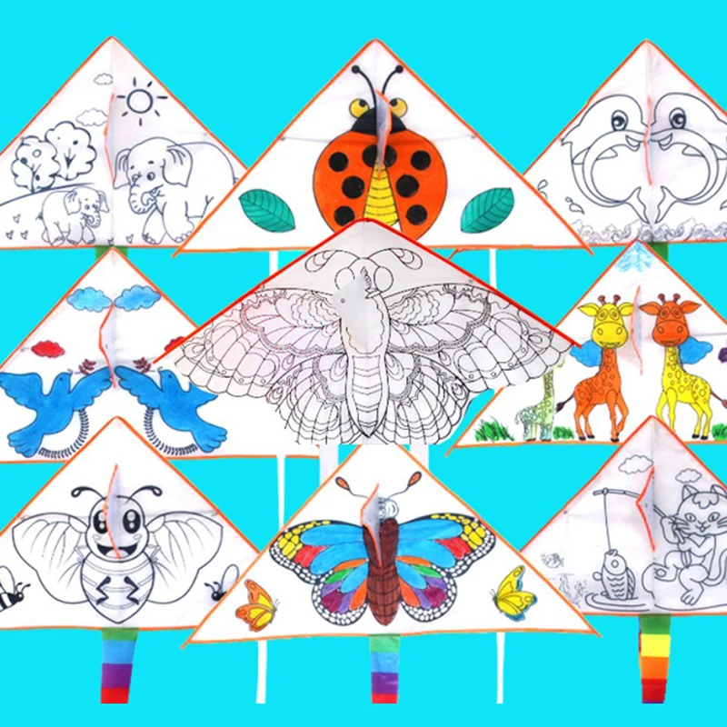 

Воздушный змей «сделай сам» для занятий спортом на открытом воздухе, детский воздушный змей, образовательный змей с ручкой и линией, хороши...