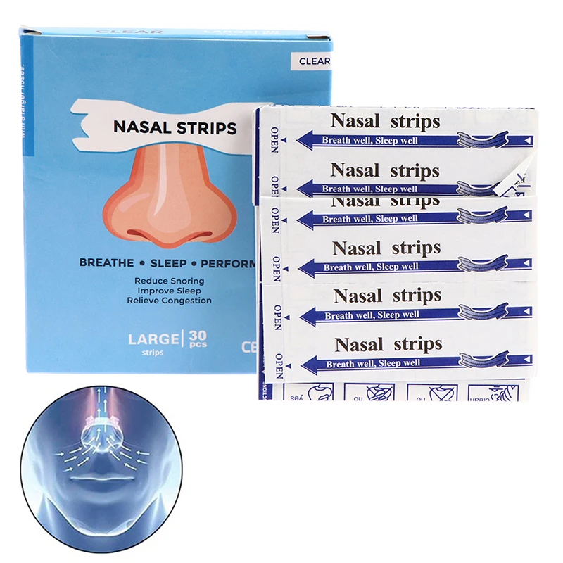 

30pcs/box Stop Snoring Patch Transparent Nasal Strips Better Breath To Not Snore Sleep Anti-snoring Aid Snoring-prevention