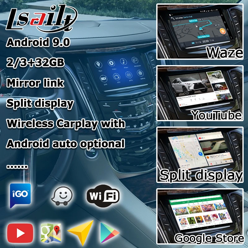 Android / carplay коробка интерфейса для Cadillac Escalade XT5 GPS навигация видео интерфейс mylink CUE
