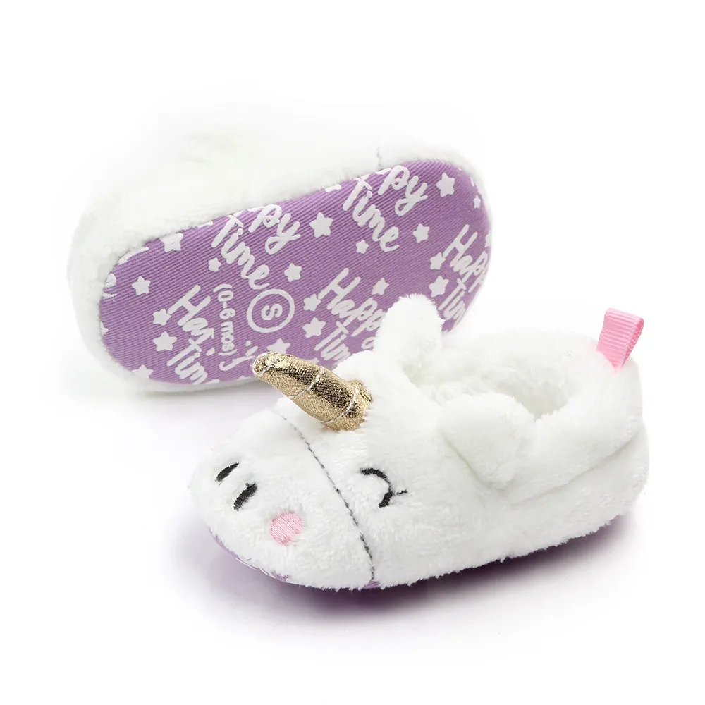 Newborn Shoes for Baby Girls Unicorn Soft Sole Infant Toddler First Walker Winter Home Footwear Barefoot Little Angel Shoe |