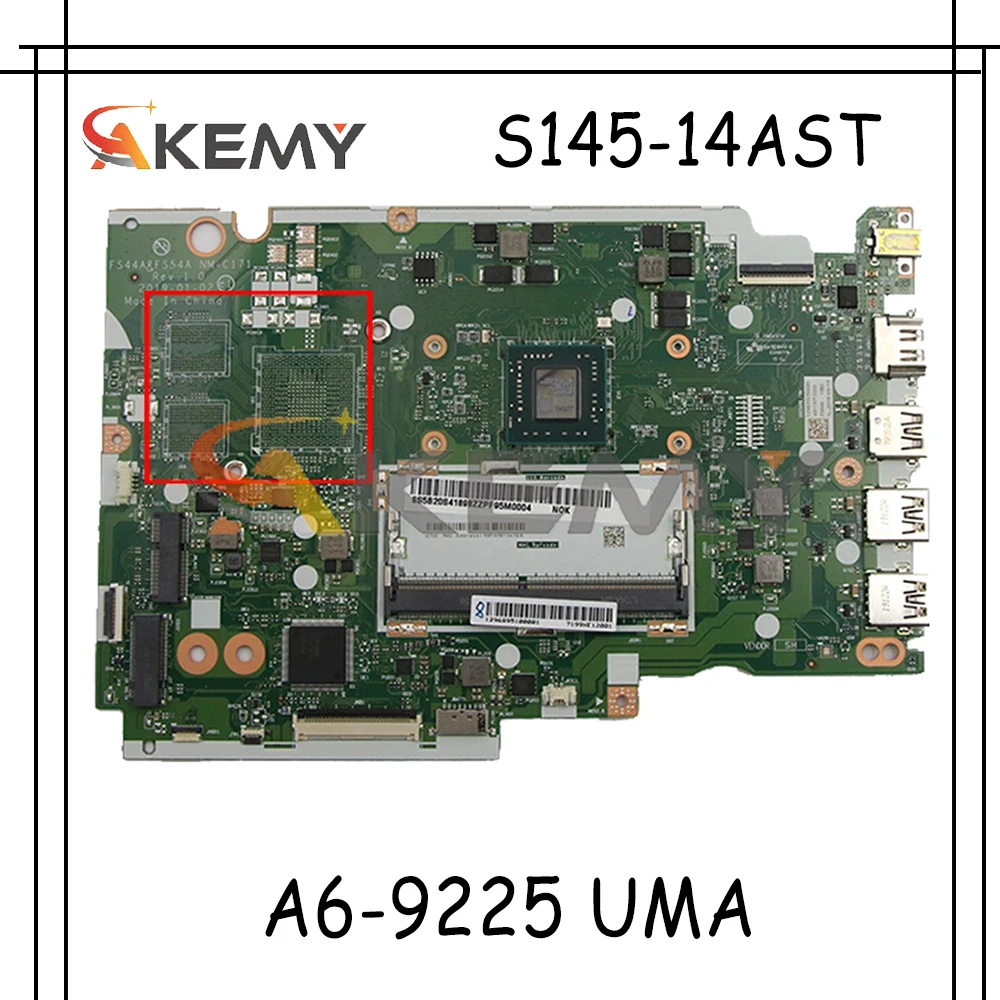 Verkauf Für Lenovo IdeaPad S145-14AST Laptop Motherboard NM-C171 Motherboard CPU A6-9225 UMA PELZ 5B20S4189 8 100% Test Arbeit Mainboard