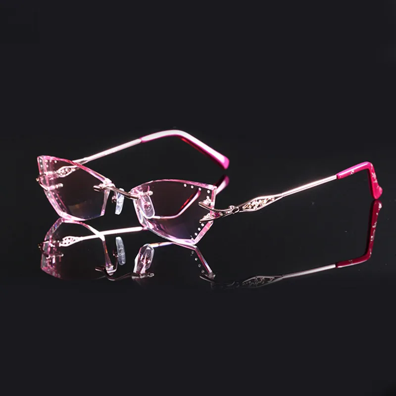 Ультра светильник без оправы очки Diamond обрезки модные женские красивые