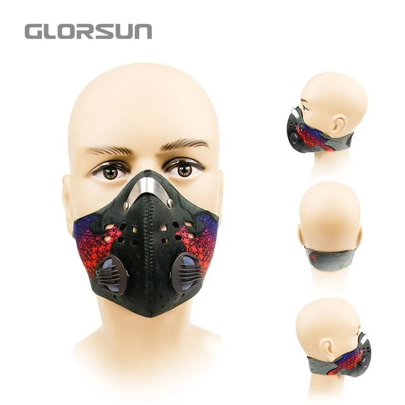 GLORSUN Неопреновая воздушная маска для езды на велосипеде, во рту, для лица, против пыли, моющаяся, на заказ, маска для велоспорта с маской, маска для лица