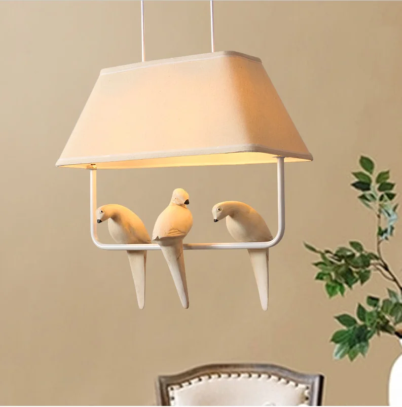 

1 Creative Cloth Art Bird LED Pendant Lights for Children Room Restaurant Kitchen Decoration Hanging Lamp Le Lamp 110v 220v E27