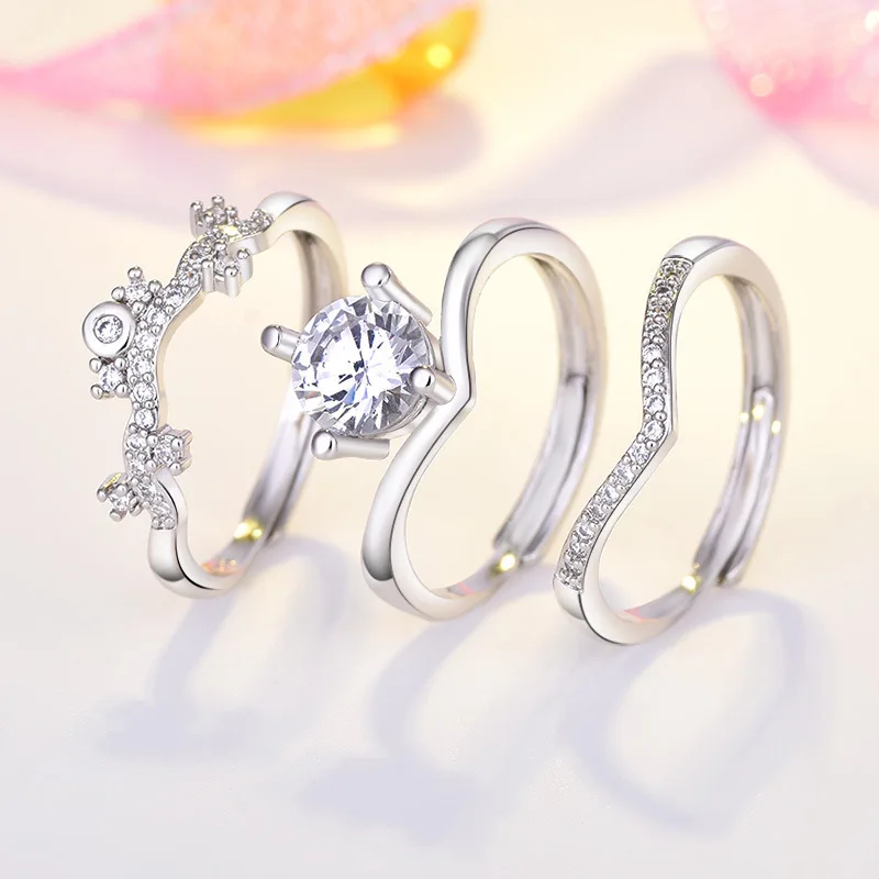 Женский комплект свадебных колец moonso роскошных из стерлингового серебра 2021