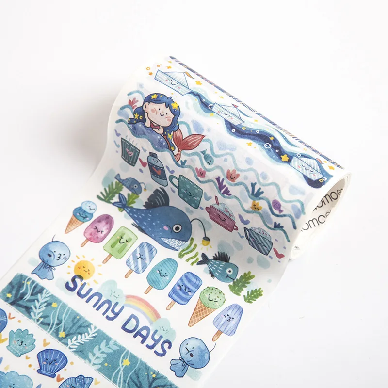 100 мм * 3 м океан животных милый мультфильм девушки васи лента Kawaii японская