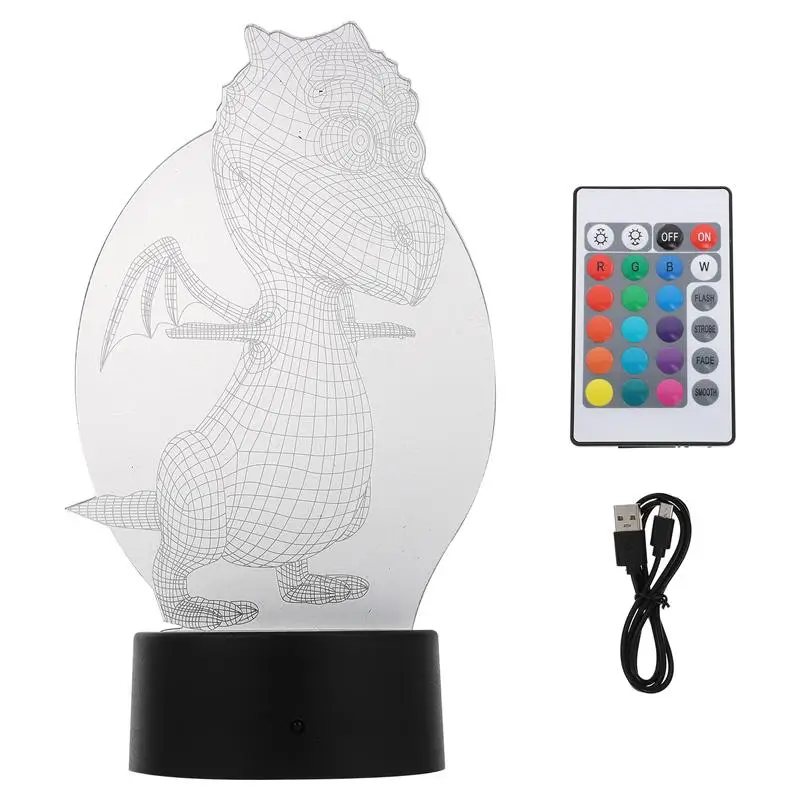

1Pc Dinosaur Night Light Creative Bedside Lamp 3D Visual Decorative Night Lamp