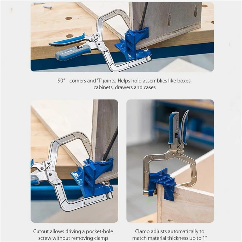 

90 Degree Corner Clamp Auto-adjustable Face Frame Clamp Woodworking Clip For Quick And Easy Self-squaring Joints