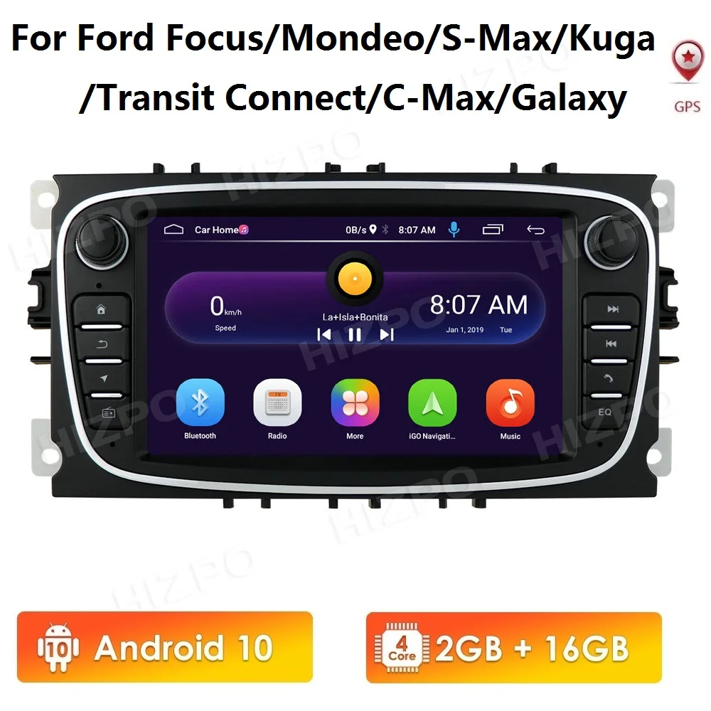 Андроид 10 GPS автомагнитолы 2 Din Автомобильный мультимедийный плеер 7 ''аудио DVD
