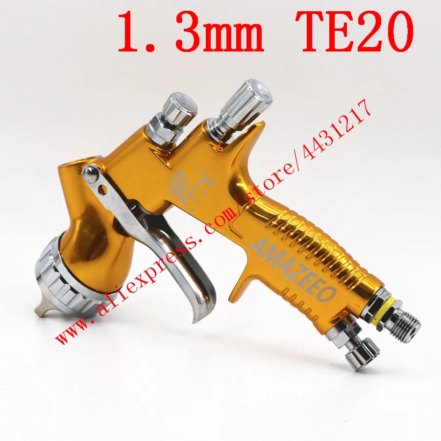 Golden 1.3mm TE20 Профессиональный пистолет-распылитель lvmp gti pro lite TE20 T110 1,3/1,8 мм краска на водной основе автомобильная краска-распылитель - Цвет: Golden 1.3mm TE20