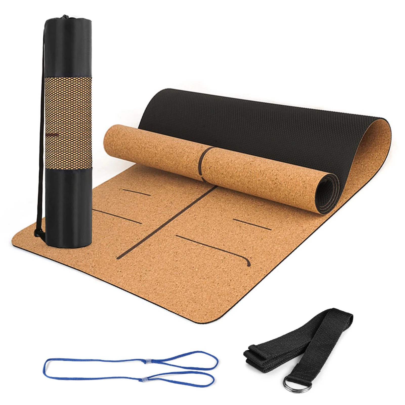 

New 5mm Thickened Non-slip 183cmX68cm Yoga Mat TPE Fitness Gym Mats Sports Cushion Gymnastic Pilates Pads With Yoga Bag & Strap