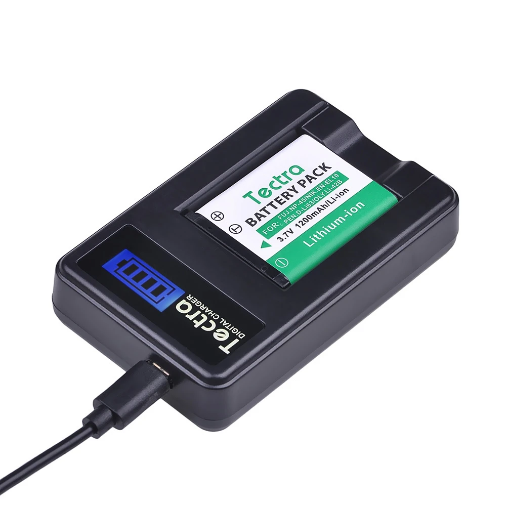 Аккумулятор Li 40B EN-EL10 42B Li-42B зарядное устройство с ЖК-дисплеем для Olympus FUJI FILM fuji NP-45