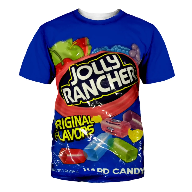 Футболка Мужская/женская с 3d принтом модная рубашка рисунком конфет закусок