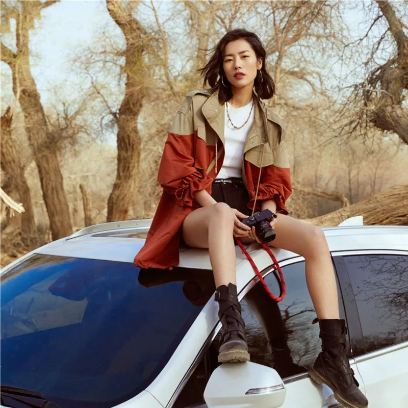 Женский Свободный плащ с широкими рукавами и капюшоном верхняя одежда на осень