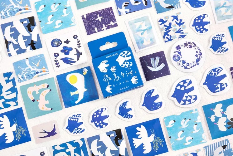 

Bird sea decorative sticker(1pack=46pieces)