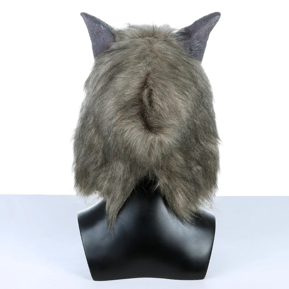 Маска волка из латекса: свирепый и реалистичный волк с коричневой шерстью, полностью закрывающая голову, костюм для косплея, реквизит для вечеринок.