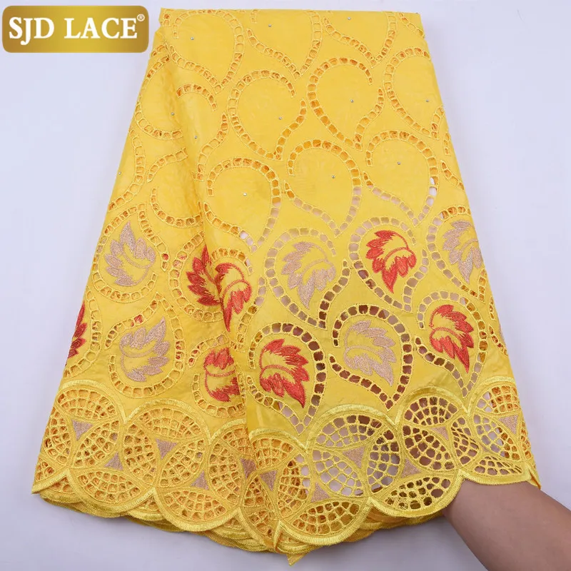 SJD кружевная африканская ткань ручной работы с камнями Bazin богатые Кружева