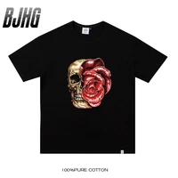 100 cotton skull half sleeved t shirt men and women round neck short sleeved large size t shirt womens top bottoming shirt 7xl