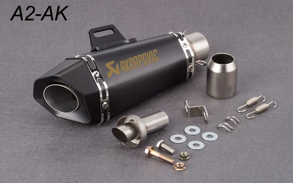 51 мм Akrapovic мотоцикл глушитель выхлопной трубы Малый шестиугольный выхлопной Yoshimura для R6 FZ8 DUKE390 R25 - Цвет: A2-AK