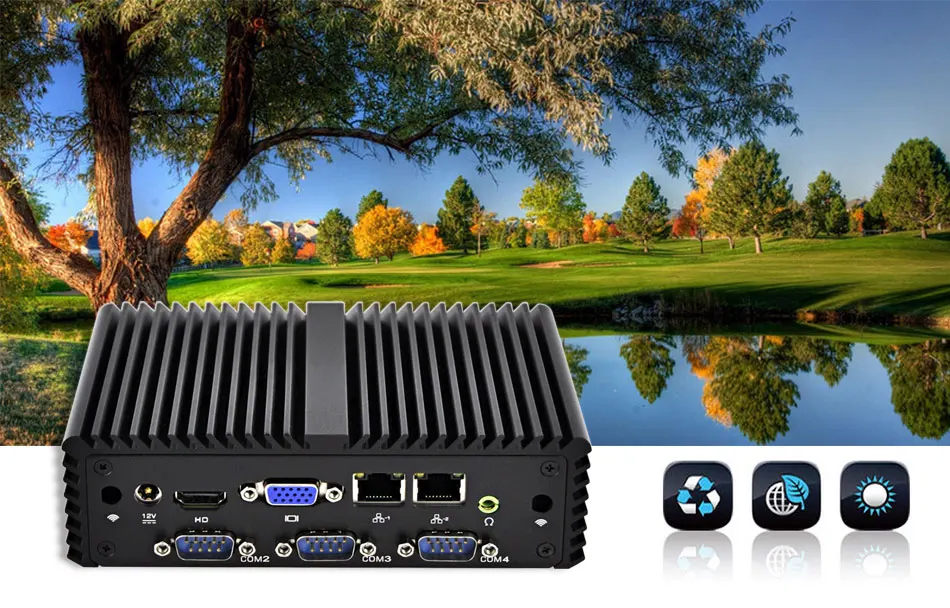 KANSUNG безвентиляторный мини-ПК Bay Trail j1900 4 ядра 2NIC 4 COM бег 24/7 промышленный компьютер Barebone Системы мини ПК 12V
