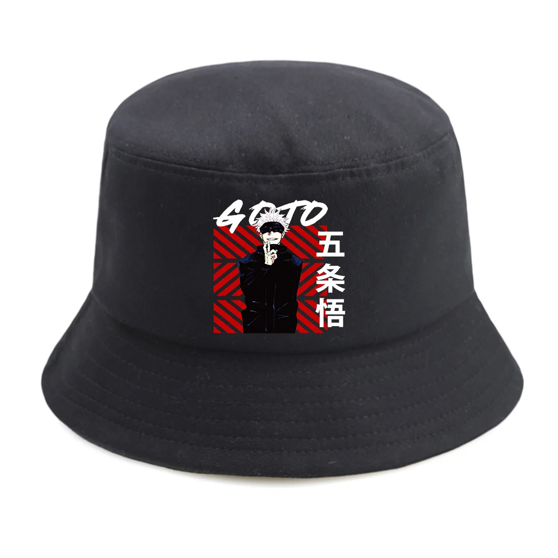 

Панама джутсу Kaisen Gojou Satoru для мужчин, хип-хоп панк уличная Женская Мужская Панама 2021, Повседневная Складная мягкая искусственная черная