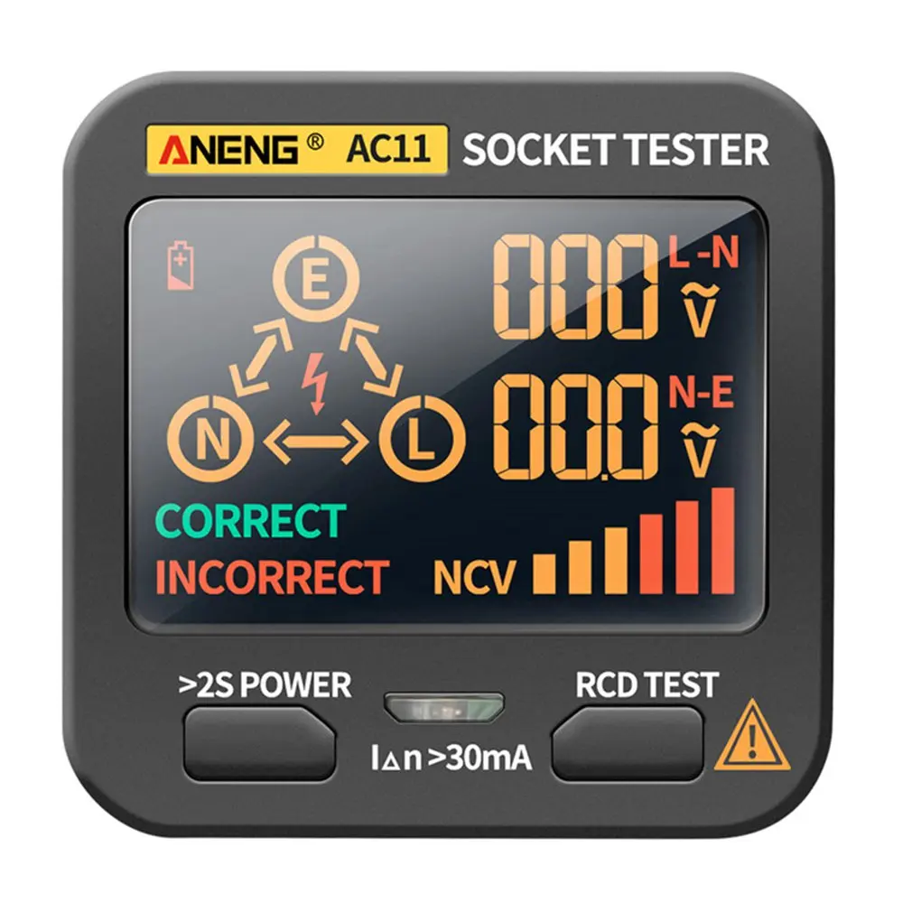 

Digital Socket Tester Voltage Test US/UK/EU/AU Plug Ground Zero Line Phase Check Rcd NCV test Socket Leakage Detector