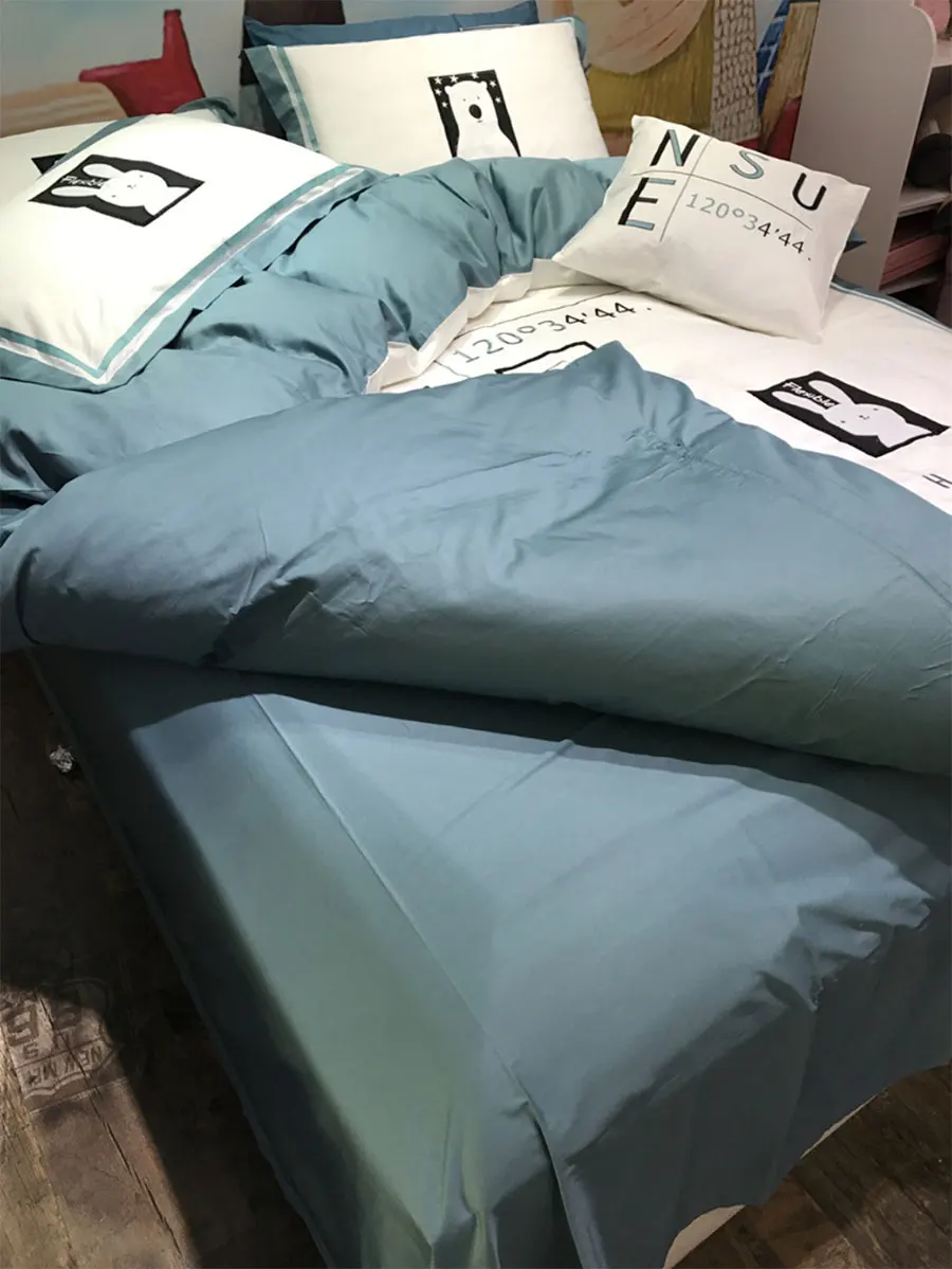 

Cute cartoon panda rabbit polar bea bedding set teen child,full queen king cotton home textile bedsheet pillow case quilt cover