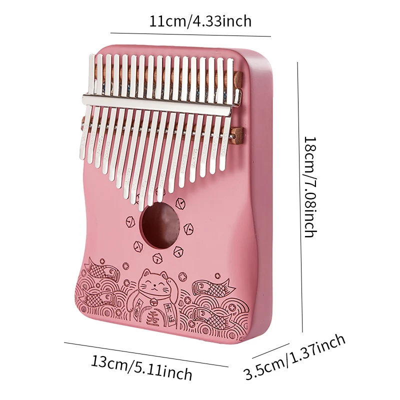 

Kalimba 17-Key Pink Thumb Piano Mahogany Wooden Mbira Musical Instrumentos Musicales Instruments Calimba Machine Teclado