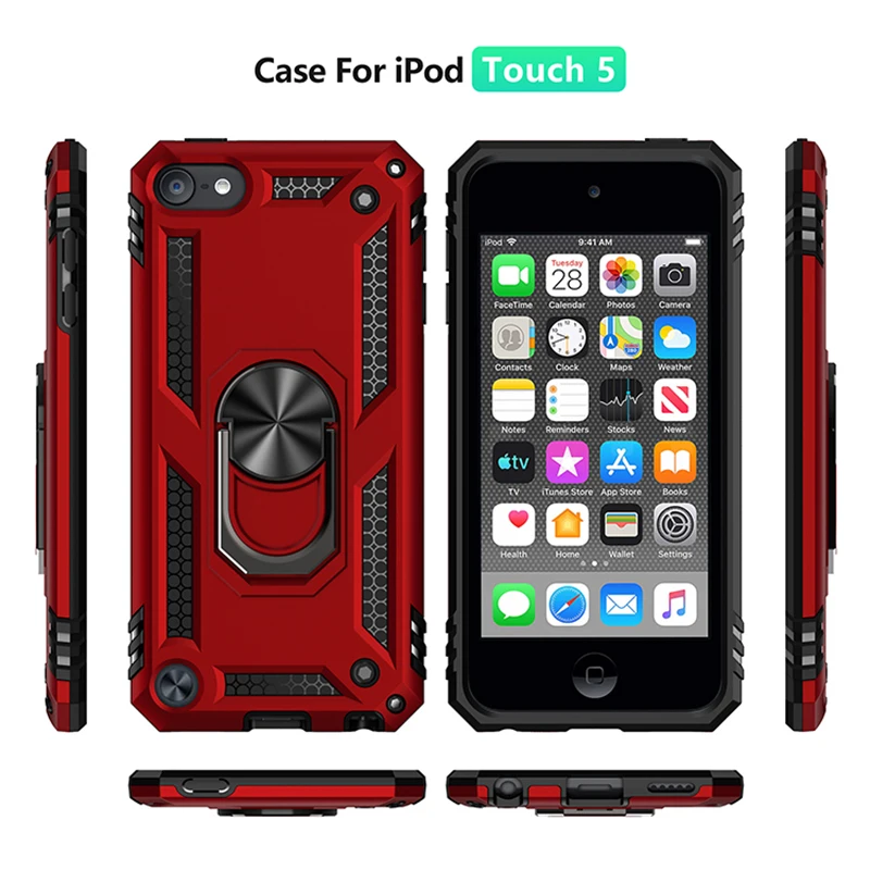 Противоударный защитный чехол для iPhone iPod Touch 5, 6, 7, чехол с кольцом и держателем, чехол для iPod touch 5, 6, 7