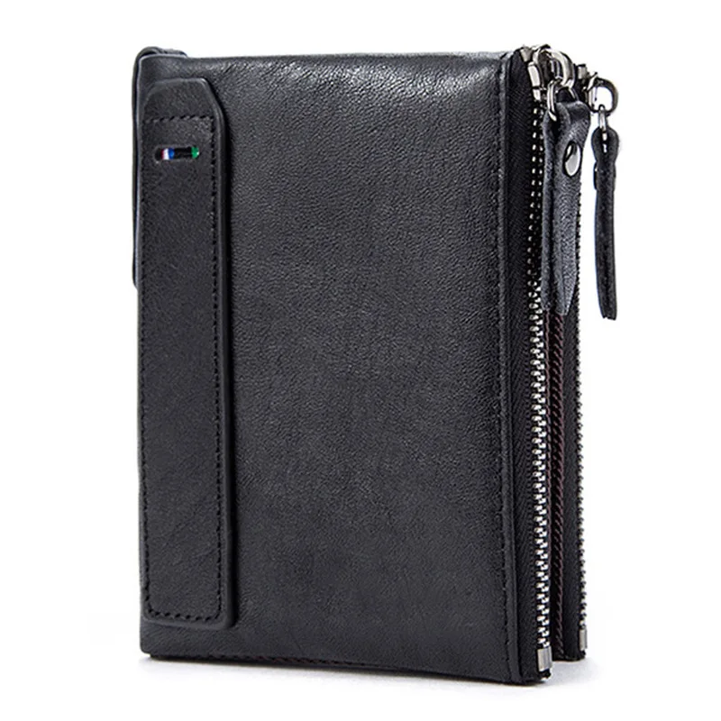 Мужской короткий кожаный кошелек в стиле ретро модный для визиток удостоверений