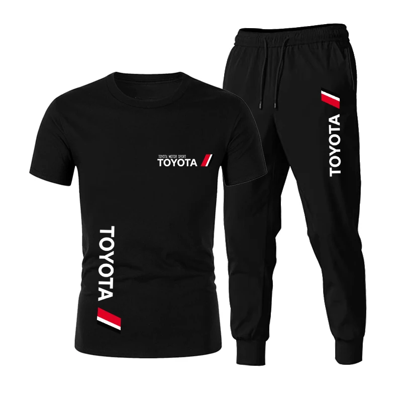 

2021 Salary TOYOTA Men's Suit, Casual Fashion Version, Sports T-Shirt + Pants 2-Piece Set