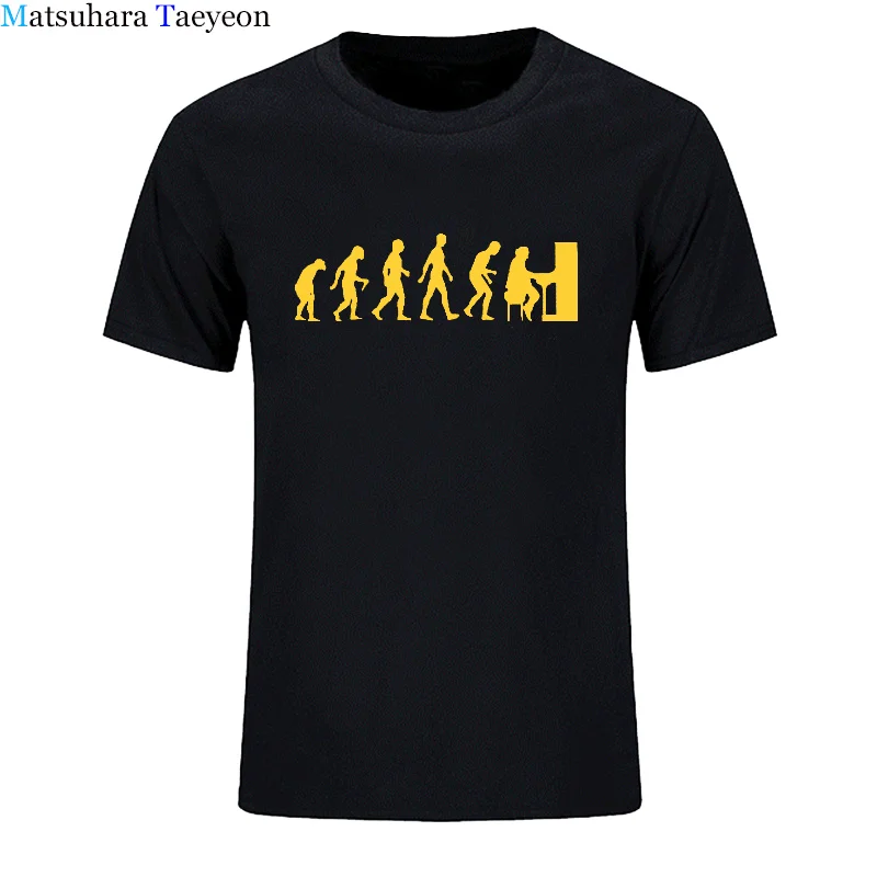 

Summer Style Evolution Pianist Piano T Shirt Men Casual Funny Men Tshirt Cotton Short Sleeve T Shirts for Men Men Clothing