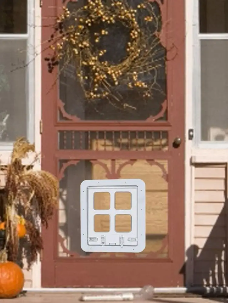 

Pet Screen Door Automatic Window Lockable Screen Dog Door Waterproof Medium Dog Cat Flap Safety Enclosure Dog Fences
