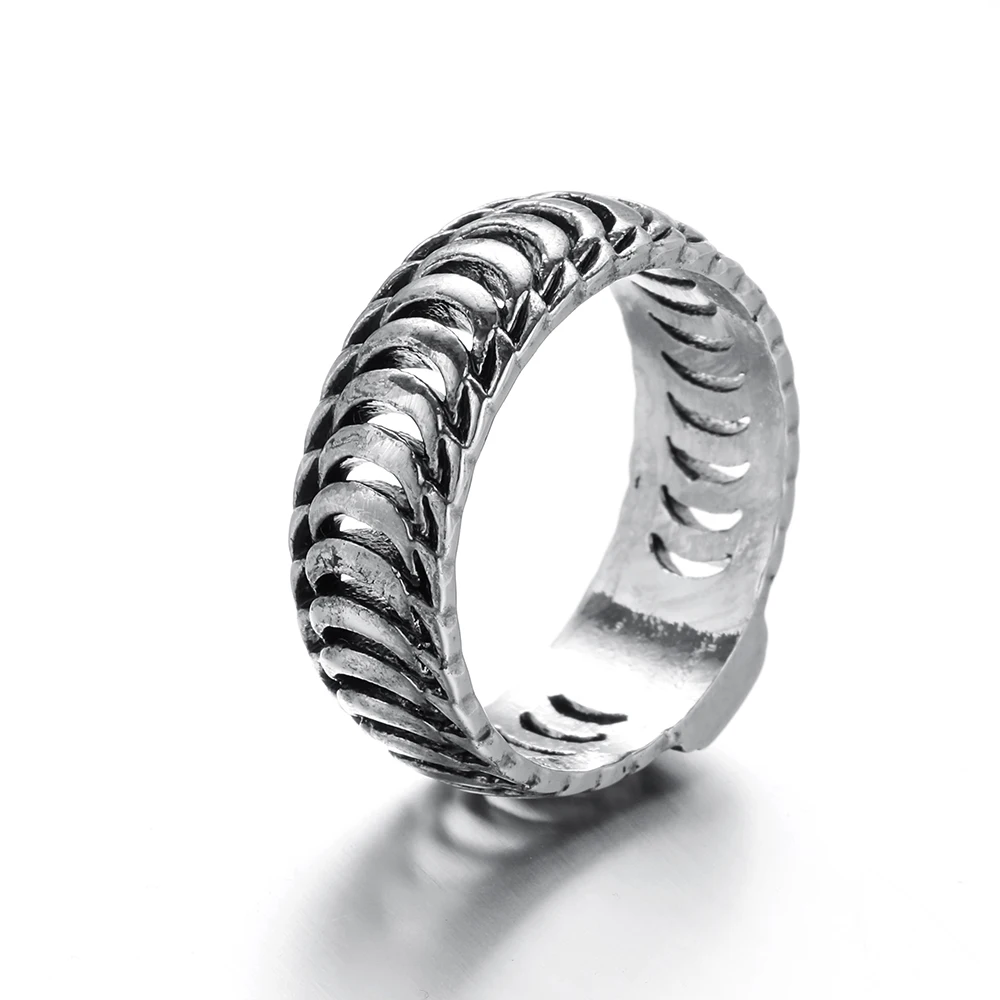 Мужское кольцо Будды на палец с звеньем цепи узором в виде колец ювелирные