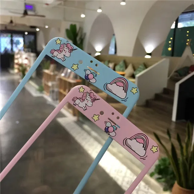Защитная пленка с мультяшным рисунком для iPhone 6 6s 7 8 Plus закаленное стекло 3D полным