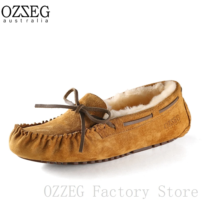OZZEG Роскошная брендовая дизайнерская обувь женская зимняя из натуральной кожи на