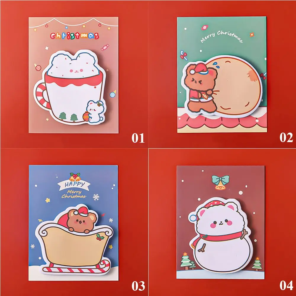 30 листов новогодние Стикеры для заметок милые Мультяшные стикеры со снеговиком