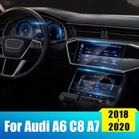 car tempered glass film for audi a6 c8 a7 2018 2019 2020 car gps navigation screen dashboard monitor film sticker accessories