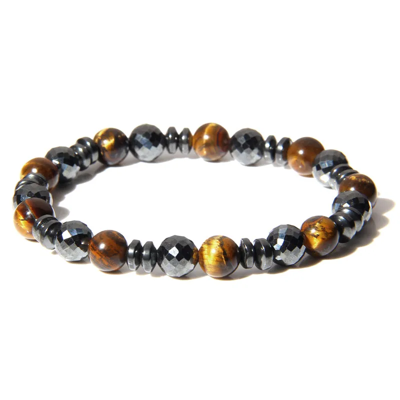 Мужской браслет бусины из гематита натурального камня Энергетический Браслет 8