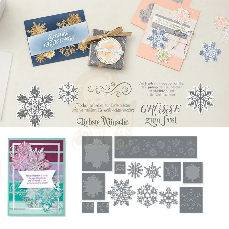 

Christmas Snowflake Metal Cutting Dies Stamp Scrapbooking Diary Decorate Embossing Template DIY Greeting Card 2021 new arrrival