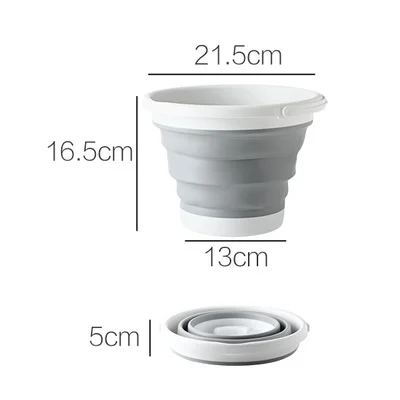 3L light grey 10л портативное складное ведро кремниевое ведро для бассейна туристическое ведро для мытья на открытом воздухе для рыбалки продвижение кемпинга ведро для мойки автомобилей Экономия пространства - Цвет: 3L light grey