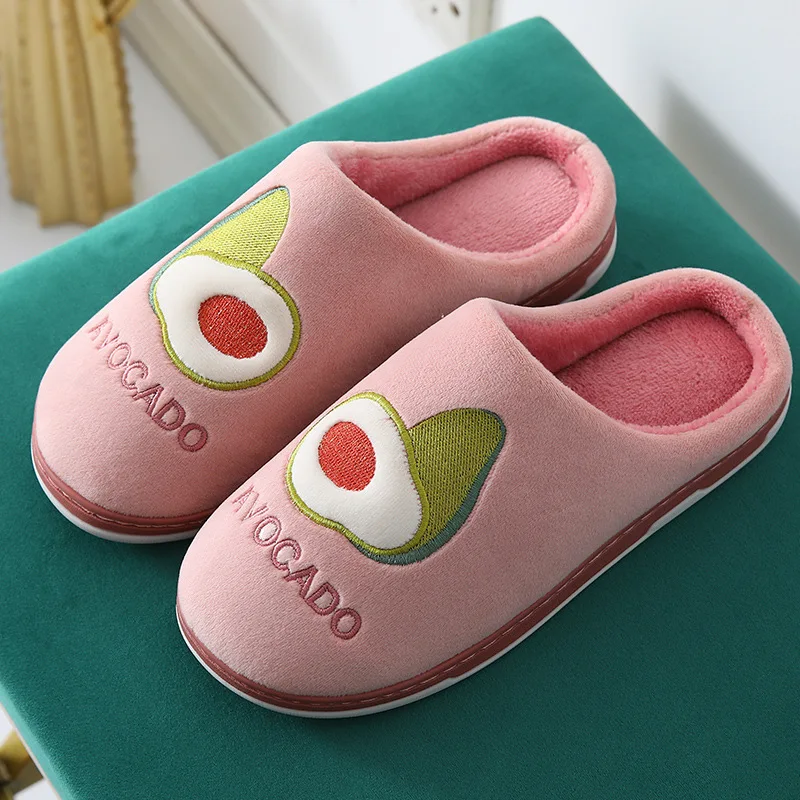 

Women Winter Slippers Fur Plush Cartoon Fruit Couple Cute Shoes Ladies Woman Warm Indoor Comfort Flat Slipper Female MTX31