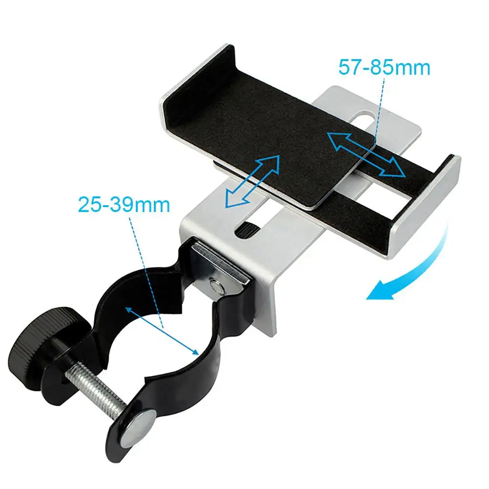 

Phone Holder Clip Bracket Adjustable Mount Adapter for Microscope Telescope Durable Adjustable Phone Holder Stands Aluminum