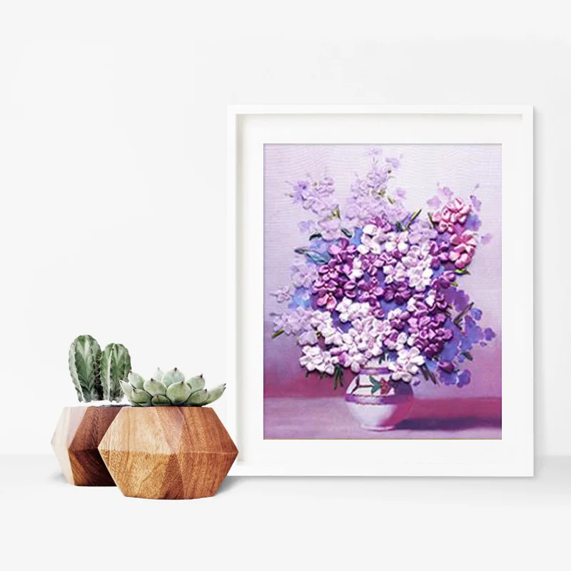 Шелковая вышитая лента 3D атласный Набор для вышивки крестиком холст живопись