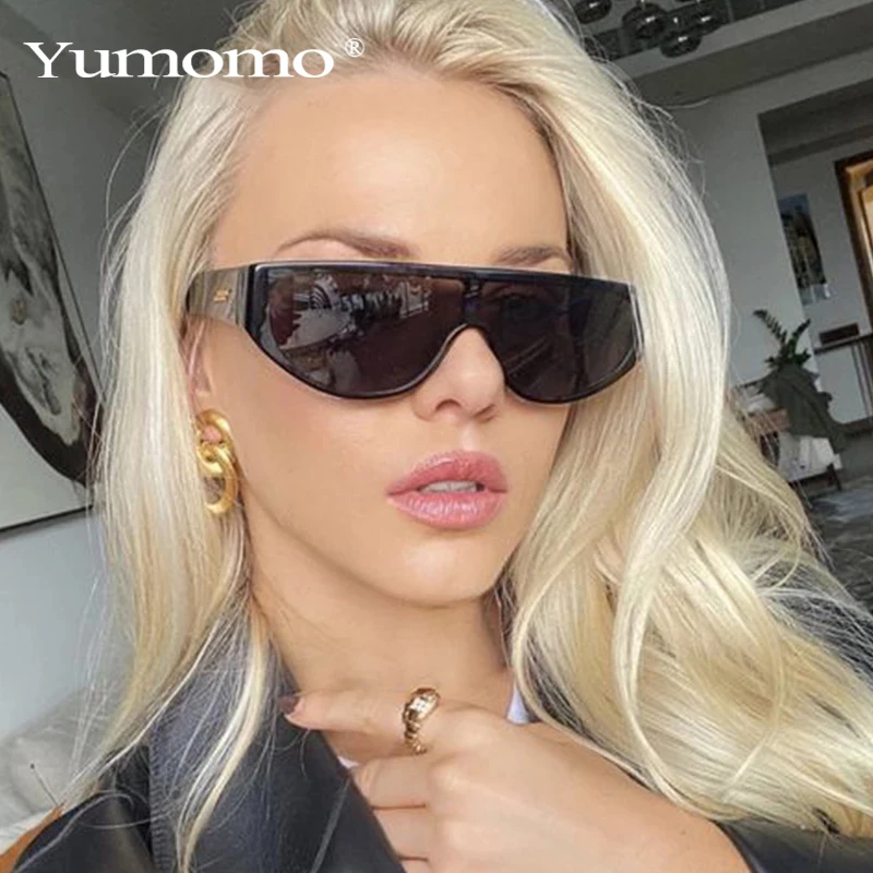 

Модные цельные солнцезащитные очки для мужчин и женщин, новые тенденции, узкие женские солнцезащитные очки-авиаторы, уникальные маленькие ...