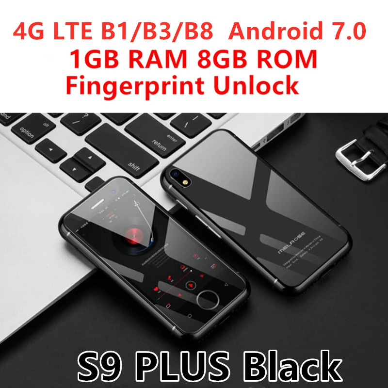 Mini celular Phone Melrose S9 Plus S9P S9X Ultra Slim Student mobile phone Quad Core 1GB 8GB Smallest Android Smartphone PK XS - Цвет: S9 Plus Black